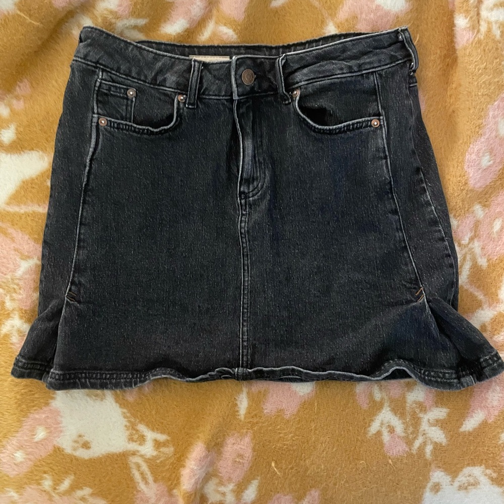 Pilcro Black Denim Mini Skirt
